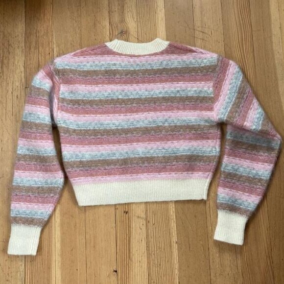 Aritzia Wilfred Cadence Soft Pastel Striped Mohair Blend Sweater (size XXS) - Picture 6 of 11